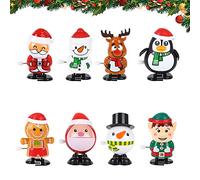Christmas Wind Up 8 Pack Classic Xmas Clockwork Preschool Toy for Kids Christmas Party Favors Educational Walking Toys Birthday Goody Bag Filler Gift for Boys Girls Kids Toddlers