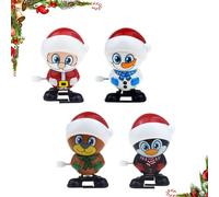 christmas wind up toys, 2025 new christmas stocking fillers,christmas clockwork toys,Christmas Novelty Shake Head Clockwork Toy,Walking wind-up Toys for Kids Party Bag Filler-4pcs-B