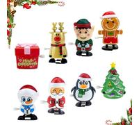 christmas wind up toys, 2025 new christmas stocking fillers,christmas clockwork toys,Christmas Novelty Shake Head Clockwork Toy,Walking wind-up Toys for Kids Party Bag Filler-8pcs-A