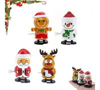 Christmas Wind Up Toys, 2025 New Christmas Stocking Fillers,christmas Clockwork Toys,Christmas Novelty Shake Head Clockwork Toy,Walking Wind-up Toys for Kids Party Bag Filler-4pcs-A