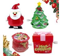 Christmas Wind-Up Toys - 2025 Xmas Santa Claus Penguin Snowman Elk Clockwork Running And Jumping Toys, Little Things For Christmas Stockings And Gift Bag Fillers (F-4PCS)