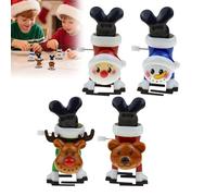 Christmas Wind Up Toys, Mini Stocking Stuffers Toys Bulk for Classroom Prizes Assorted Clockwork Toy, Funny Jumping Shake Head Toy for Goody Bag Fillers Christmas Cracker Party Favors