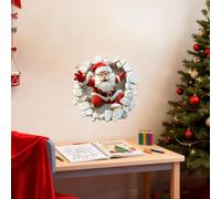 Christmas Window Clings - Adhesive Wall-Breaking Santa Door Glass - Holiday Glass Decals Decorations | for Bedrooms Nursery Classroom School Living Room Den Bathrooms Kitchens