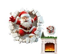 Christmas Window Clings - Adorable Wall-Breaking Santa Home Decor Clings - Wall-Breaking Santa Christmas Window Decals | for Bedrooms Nursery Classroom School Living Room Den Bathrooms Kitchens