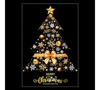 Christmas Window Clings - Static Golden DIY Film,Removable Large Christmas Tree Window Cling,for Wall, Door, Mirror, Home, Workplace, Thanksgiving, Holiday, Party, Apartment