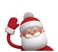 Christmas Window Clings - Waving Santa Claus Christmas Window Decorations - Reusable Non-Adhesive Holiday Christmas Window Stickers and Door Decor