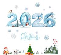 Christmas Window Decoration, Happy New Year Snowflakes Christmas Sticker, Static Window Decoration, Winter Decoration for , Doors, School, Party, Shop, Shopping Mall, Office