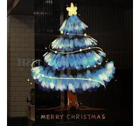 Christmas Window Decorations, Large Christmas Tree Window Stickers, Glass Window Winter Stickers, Christmas Tree Static Electricity Clings, Reusable PVC Static Self-Adhesive Decorations