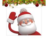 Christmas Window Decorations | Waving Santa Door Clings - Large Santa Claus Window Stickers,for Bathrooms Kitchens Nursery Classroom School Living Room Den