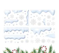 Christmas Window Fans - 4 Pieces Reusable Static Christmas Window Stickers For Glass | Festive Snow And Ice Decorations, Christmas Decals For Home, Au