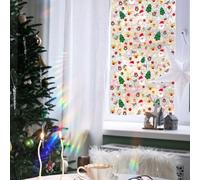Christmas Window Film 45×100cm, Static Privacy Clings With Holiday Elements Sunlight Iridescent Double-Sided Window Stickers Home