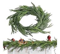 Christmas Window Garland, 180 cm Artificial Green Pine Wreath - Realistic Christmas Garland, for Fireplace Front Door Porch Patio Entrance Living Room Tree Stairs