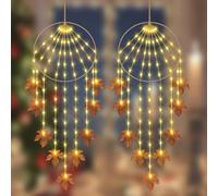 Christmas Window Light, 2 Pack Curtain Fairy LED Lights with Remote, 8 Modes, Battery Powered (Battery Not Included) Waterproof Christmas Lights Decoration for Indoor Outdoor Party, Bedroom, Wedding