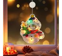 Christmas Window Lights, Hanging Christmas Lights Window, Light Up Xmas Window Decorations, Snowman Window Silhouette Led Lights with Hook, Christmas Decorations Lights for Window Wall Xmas Decor