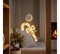 Christmas Window Lights Suction Cup Candy Cane Bow Battery Operated | 9x21cm Warm LED Glow,Led Christmas Window Lights Festive Window Decoration Window Fairy Light