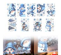 Christmas Window Stickers, 2026 New Static Snow Flakes Christmas Decorations for Windows, Double-Side Xmas Window Stickers Christmas Scene for Christmas Window Display, Home Decor (Color A)