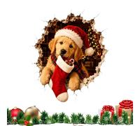 Christmas Window Stickers, 2D Crack Wall Break In Design Mirror Decals | Christmas Glass Stickers,Window Clings,Mirror Decals,Clear Focal Point,Living Room Entryway Foyer,Cheerful Holiday