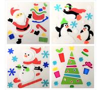 Christmas Window Stickers, 4 Sheets, Christmas Gel Clings (Design 2)