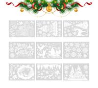 Christmas Window Stickers - Christmas Window Stickers | Adhesive PVC Wall Stickers Party Decoration Indoor Home Office Living Room Classroom 9 Sheets Easy Plush Holder For One App