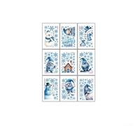Christmas Window Stickers Peeping Santa Static Clings Reusable Snowflake Decals Xmas Glass Decoration Holiday Scene 20x30cm