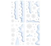 Christmas Window Stickers | Snowflakes Decorative 4 Pieces Reusable Static Waterproof Festive Decorations for Showcases Classrooms