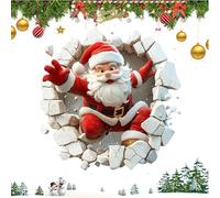 Christmas Window Stickers | Wall-Breaking Santa - Wall-Breaking Santa Christmas Window Decals - for Bedrooms Nursery Classroom School Living Room Den Bathrooms Kitchens