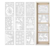 Christmas Window Stickers - Window Stickers Christmas Self-Adhesive - Stickers 9 Sheets PVC for the Christmas Season Wall Indoor Kitchen Living Room Office Classroom Party