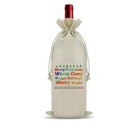 Christmas Wine Bags Wine Bottle Bags for Men Women Wine Lovers Gifts Parent Grandparent Cousin Neighbor Gifts Bottle Storage Bags Home Table Decoration