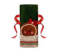 Christmas Wine Bags - Wine Cover Wine Bottle Cover | Fabric Bottle Covers with Drawstring, Gingerbread Man Wine Bags, Wine Accessories Party Supplies