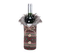 Christmas Wine Bottle Bag - Knitted Soft Bottle Protector - Handmade Protective Bag for Wine, for Family Friends Holiday Decoration Living Room Kitchen Home Bar