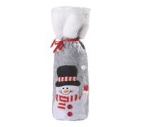 Christmas Wine Bottle Cloth Covers - Reusable Holiday Decoration with Drawstring Wine Bottle Covers for Wedding Birthday Party New Year Meeting, Snowman, Se référer au descriptif, Refer to description