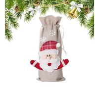Christmas Wine Bottle Cover - Christmas Hessian Wine Bag | Wine Bottle Packaging Covers, Wine Bottle Decoration, Christmas Bottle Bags for Kitchen, Living Room and Drinking Bar Accessories
