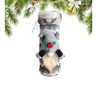 Christmas Wine Bottle Cover | Cute Gnome with Lid for Champagne Bottle, Swedish Gnomes Tomte, Wine Bottle Decorations, Christmas Wine Bag for Decoration, Gray, Fare riferimento alla descrizione