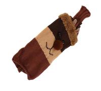 Christmas Wine Bottle Cover Knitted Deer Decorative for Red Bottles | Polyester Material with Warm Velvet Knit Texture, Prevents Slipping and Tipping, for Festive Table Styling