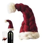 Christmas Wine Bottle Cover | Protector Knitted Reusable,Santa Hat Christmas Wine Decorations | for Beer Whiskey Glass Holiday Birthday Halloween Travel