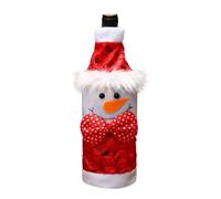 Christmas Wine Bottle Cover Set Festive Holiday Santa Snowman Design Tabletop Display Party Accessory (B, 26x13cm)