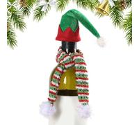Christmas Wine Bottle Cover Small Wine Bottle Decoration Christmas Hat and Scarf for Bottles Wine Bottle Holiday Decorations Christmas Bottle Covers for Home Wine Bottle Christmas Hat and Scarf Hotel