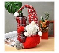 Christmas Wine Bottle Covers Bag Holiday Santa Claus Champagne Bottle Cover Red Merry Christmas Table Decorations for Home (Color : A Size