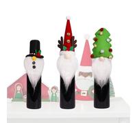 Christmas Wine Bottle Covers - Cute Reusable Lid Protection | 3-Piece Christmas Wine Decorations | For Holidays Beer Whiskey Home Kitchen Birthday Travel Halloween