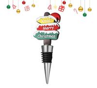 Christmas Wine Bottle Decorations - Holiday Wine Stopper | Festive Bottle Seal | Classic Christmas Wine Elements with Decorative Design, Bottle Stopper Accessory