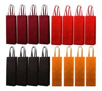 Christmas Wine Bottle Gift Bags - 48-Pack, 12 Red, 12 Orange, 12 Burgundy, 12 Coffee, Made Of Non-Woven Fabric
