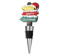 Christmas Wine Bottle Stopper - 11x4cm Beverage Bottle Stoppers | Decorative Wine Saver Aluminum Alloy PTR PVC | Party Seal Craft | Holiday Home Kitchen Gift Display