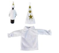 Christmas Wine Bottle Suit - Christmas Wine Bottle Decoration, Christmas Wine Bottle Decoration, Christmas Wine Bottle Cover Set, Wine Bottle Bag, Coat, White., Se référer au descriptif, Refer to