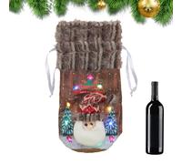Christmas Wine Bottle Sweater Christmas Wine Bottle Decoration | Plush Dress with Christmas Bottle,Illuminated Christmas Bottle Dress, Decorative Bottle Sleeves, Senior Style, Please refer to the