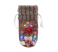 Christmas Wine Bottle Sweater Christmas Wine Bottle Decoration | Plush Dress with Christmas Bottle,Illuminated Christmas Bottle Dress, Decorative Bottle Sleeves, Snowman Style, Please refer to the
