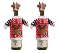 Christmas Wine Covers 2 Pieces Christmas Wine Bottle Set Champagne Wine Bag Knitted Wine Set Christmas Decoration F
