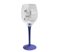Christmas Wine Glass with Glitter Stem - All Mum wants is a Silent Night
