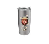 Christmas Wine Glass with Snowflake Stainless Steel Insulated Tumbler