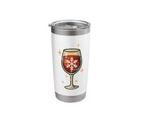 Christmas Wine Glass with Snowflake Stainless Steel Insulated Tumbler