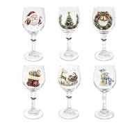 Christmas Wine Glasses Set Aesthetic Festive Wine Cup With | Festive drinking glasses for table, bar, picnic, outdoor, holidays, adventure game, home, camping, party